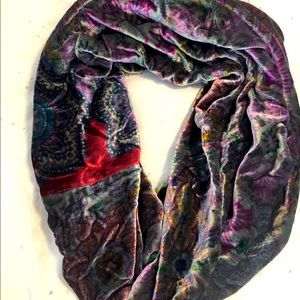 Luxurious silk velvet Johnny Was Circle Scarf